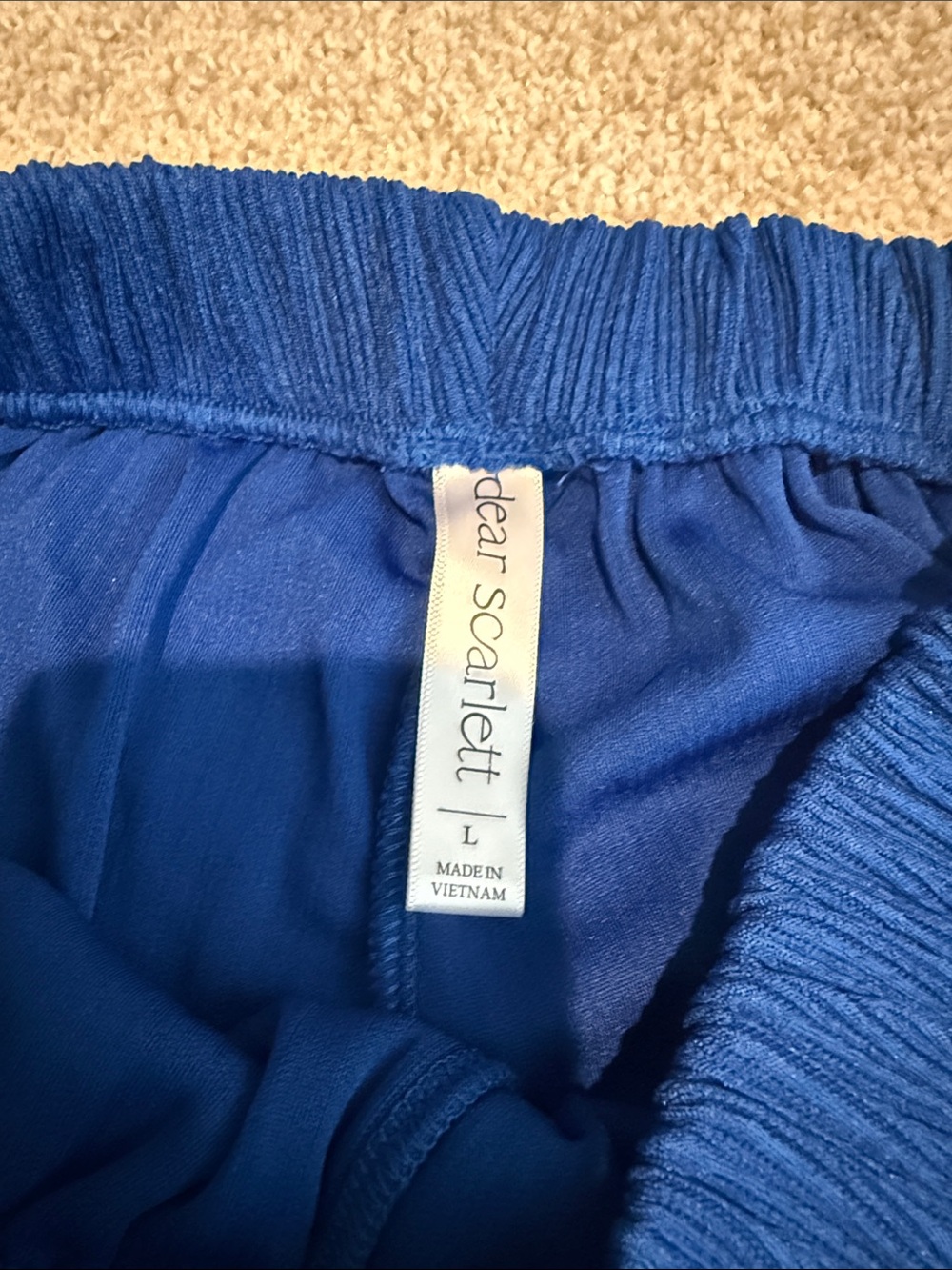 Dear Scarlett Ribbed Royal Blue Ankle Pants - Picture 2 of 5